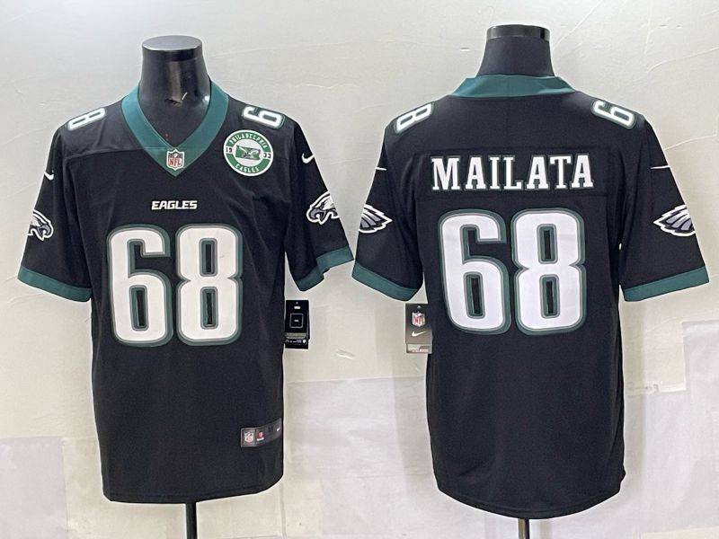 Men Philadelphia Eagles 68 Mailata Black Nike 2025 Limited NFL Jersey 006